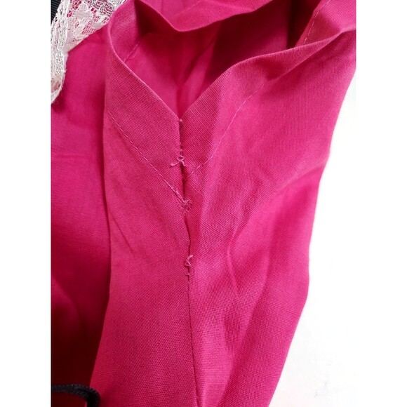 Vintage 70s Ladies Fusia Ruffles & Lace SS Square Dance Rockabilly Dress Size 14 - Picture 8 of 8